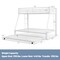 Costway Twin Over Full Metal Slats Bunk Bed Frame with Trundle, Guard Rail & Ladders White/Black